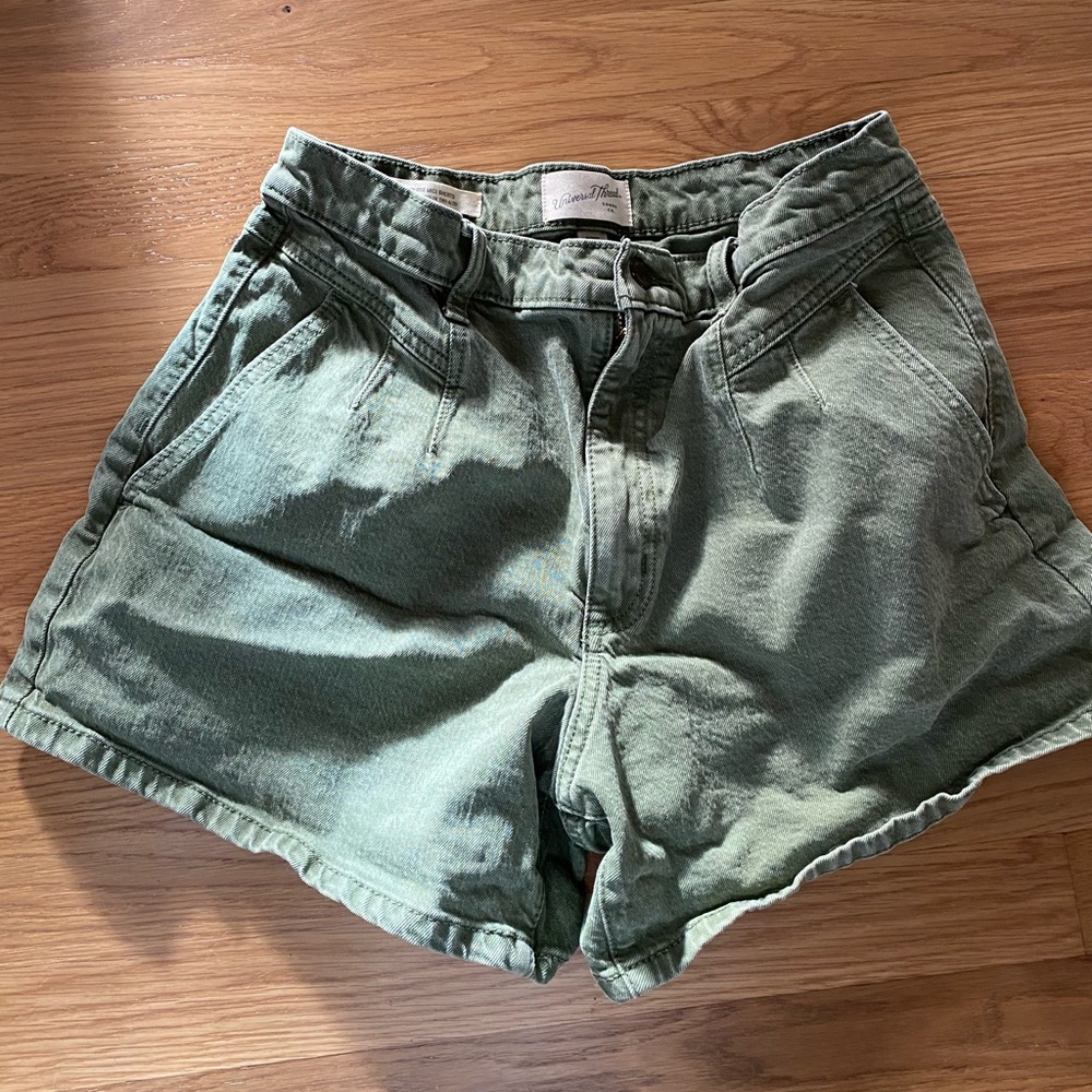 Olive Green High Waist Shorts